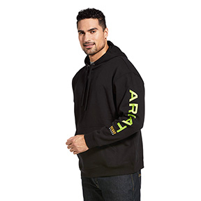 ARIAT REBAR GRAPHIC HOODIE- BLACK/LIME