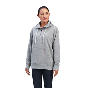 ARIAT REBAR SKILL SET 1/2 ZIP HOODIE- HEATHER GREY