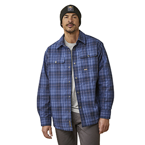 ARIAT REBAR FLANNEL INSULATED SHIRT JACKET- COSTAL BLUE PLAID