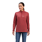 ARIAT WOMEN'S REBAR FOUNDATION 1/4 ZIP SHIRT- ROSEWOOD