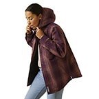 ARIAT WOMENS REBAR FLANNEL SHIRT JACKET- POTENT PURPLE PLAID