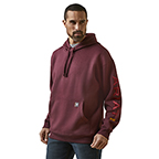 ARIAT REBAR GRAPHIC HOODIE- MALBEC/GREY
