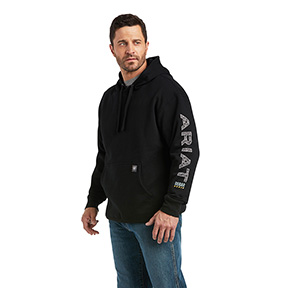 ARIAT REBAR ROUGHNECK PULLOVER HOODIE- BLACK