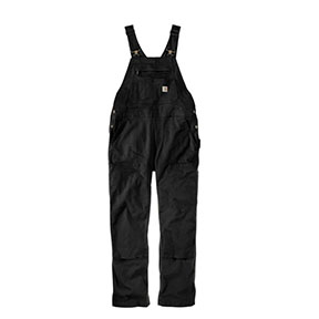 WORK 'n MORE - WOMEN'S CARHARTT RUGGED FLEX LOOSE FIT CANVAS BIB OVERALL-  BLACK