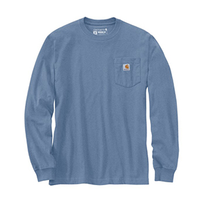 CARHARTT WORKWEAR LONG-SLEEVE POCKET T-SHIRT- SKYSTONE HEATHER