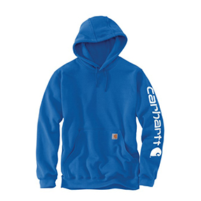 CARHARTT MIDWEIGHT HOODED LOGO SWEATSHIRT - BLUE GLOW