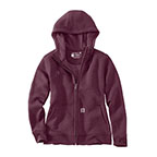 WOMEN'S CARHARTT RELAXED FIT MIDWEIGHT FULL-ZIP SWEATSHIRT- BLACKBERRY