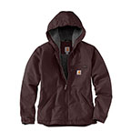 WOMEN'S CARHARTT WASHED DUCK SHERPA LINED JACKET- BLACKBERRY