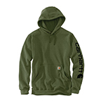 CARHARTT MIDWEIGHT HOODED LOGO SWEATSHIRT - CHIVE HEATHER