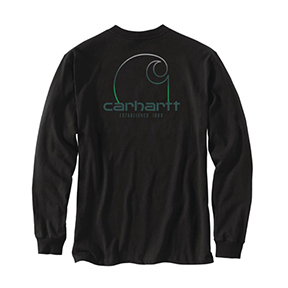 CARHARTT HEAVY WEIGHT LONG-SLEEVE GRAPHIC T-SHIRT- BLACK