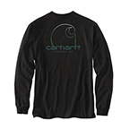 CARHARTT HEAVY WEIGHT LONG-SLEEVE GRAPHIC T-SHIRT- BLACK