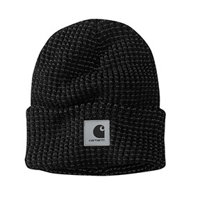 CARHARTT KNIT REFLECTIVE PATCH BEANIE- BLACK