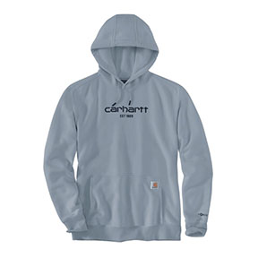 CARHARTT FORCE RELAXED FIT LOGO GRAPHIC HOODIE- NEPTUNE
