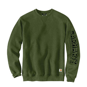 CARHARTT MIDWEIGHT CREWNECK GRAPHIC SWEATSHIRT- CHIVE HEATHER