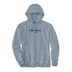 CARHARTT FORCE RELAXED FIT LOGO GRAPHIC HOODIE- NEPTUNE