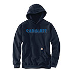 CARHARTT RAIN DEFENDER MIDWEIGHT LOGO GRAPHIC HOODIE- NEW NAVY