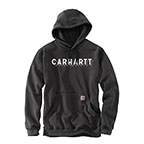 CARHARTT RAIN DEFENDER MIDWEIGHT LOGO GRAPHIC HOODIE- CARBON HEATHER