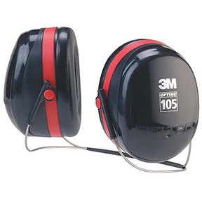 EAR MUFF, 29DB, BEHIND-THE-HEAD, BLACK/RED