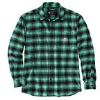 CARHARTT RUGGED FLEX MIDWEIGHT FLANNEL PLAID SHIRT- SEA PINE