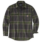CARHARTT LOOSE FIT FLANNEL LONG-SLEEVE PLAID- SHADOW