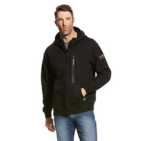 ARIAT REBAR WORKMAN FULL ZIP HOODIE- BLACK