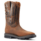 ARIAT MEN'S SIERRA SHOCK SHIELD PATRIOT WESTERN BOOTS-BROWN