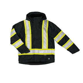  Class 3 HiVis 300D Ripstop Fleece Lined Jacket-BLACK