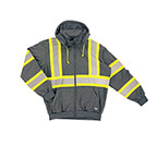 TOUGH DUCK HIGH-VIS FLEECE HOODED SWEATSHIRT-GRAY