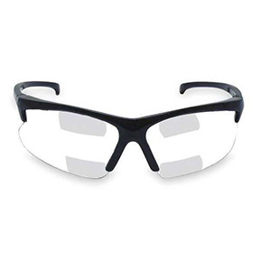 DUAL READERS SAFETY GLASSES CLR LEN +2.0 DIOPT BLK FRAME