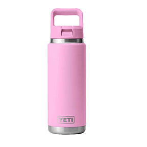 YETI Rambler 26 Oz Water Bottle with Straw Cap in Power Pink