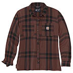 WOMEN'S CARHARTT LOOSE FIT MID-WEIGHT FLANNEL SHIRT- SABLE HEATHER