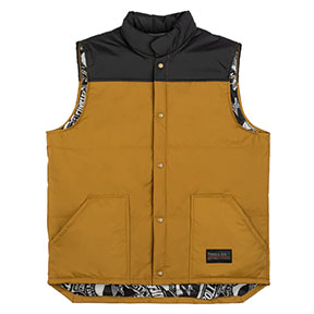 REDFORD VEST-BLACK AND SADDLE