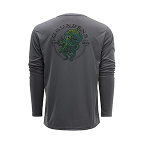 GRUNDENS KRAKEN LONG SLEEVE TECH TEE- ANCHOR