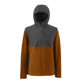 GRUNDENS BERING FLEECE PRO FULL-ZIP HOODIE- UMBER/ANCHOR