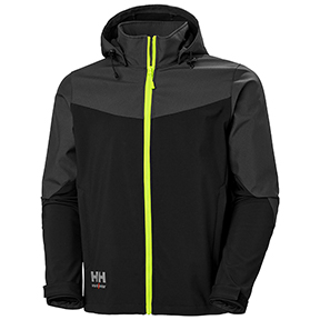 HELLY HANSEN OXFORD HOODED SOFTSHELL JACKET- BLACK