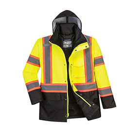 PORTWEST-Class 3 Hi-Vis Contrast Tape Traffic Jacket-Yellow/Black