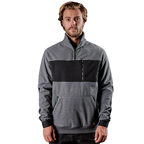 FXD BONDED MEMBRANE FLEECE QUARTER ZIP- GRAY