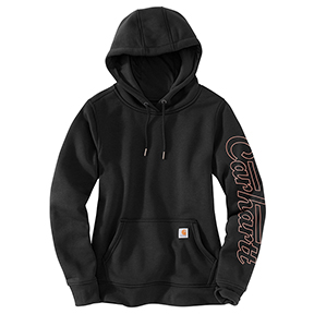 WOMEN'S RAIN DEFENDER MIDWEIGHT GRAPHIC SWEATSHIRT- BLACK