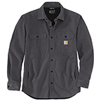 CARHARTT RUGGED FLEX CANVAS FLEECE-LINED SHIRT JACKET- SHADOW