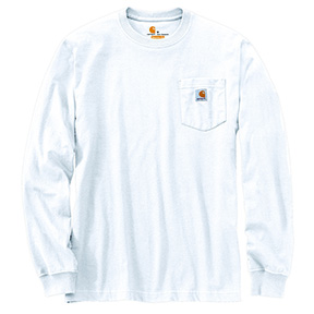 CARHARTT WORKWEAR LONG-SLEEVE POCKET T-SHIRT - WHITE