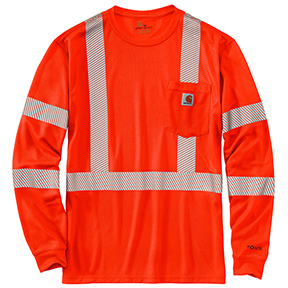 CARHARTT FORCE HIGH-VISIBILITY LONG-SLEEVE CLASS 3 T-SHIRT - BRITE ORANGE