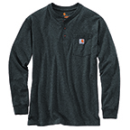 CARHARTT WORKWEAR LONG-SLEEVE HENLEY T-SHIRT- CARBON HEATHER