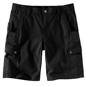 CARHARTT RUGGED FLEX RELAXED FIT RIPSTOP CARGO WORK SHORT- BLACK