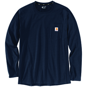 CARHARTT FORCE LONG-SLEEVE POCKET T-SHIRT- NAVY