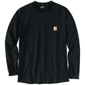 CARHARTT FORCE LONG-SLEEVE POCKET T-SHIRT- BLACK