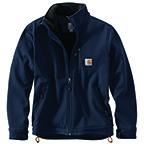 CARHARTT RAIN DEFENDER RELAXED FIT HEAVYWEIGHT SOFTSHELL JACKET- NAVY