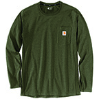 CARHARTT FORCE LONG-SLEEVE POCKET T-SHIRT- BASIL HEATHER