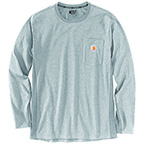 CARHARTT FORCE LONG-SLEEVE POCKET T-SHIRT- HEATHER GRAY