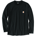 CARHARTT FORCE LONG-SLEEVE POCKET T-SHIRT- BLACK