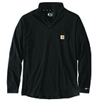 CARHARTT LONG-SLEEVE QUARTER ZIP T-SHIRT- BLACK